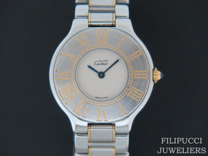 Cartier Must 21 Gold/Steel Ivory Dial  