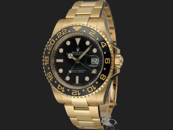 Rolex - GMT-Master II Yellow Gold Black Dial 116718LN