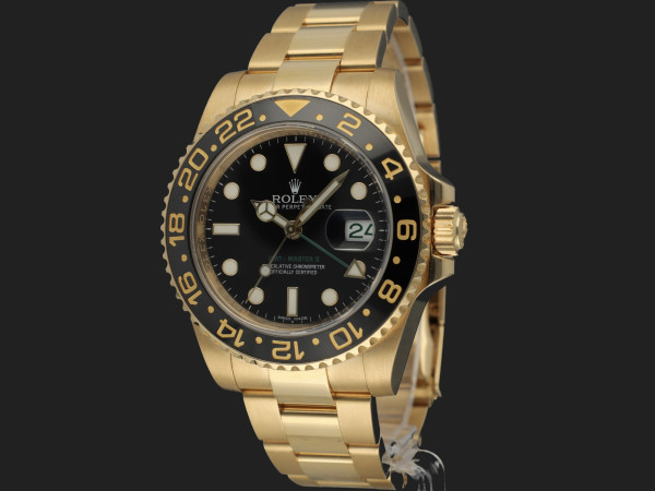 Rolex - GMT-Master II Yellow Gold Black Dial 116718LN
