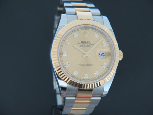 Rolex Datejust 41 Gold/Steel Champagne Diamond Dial 126333