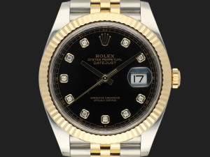 Rolex Datejust 41 Gold/Steel Black Diamond Dial 126333