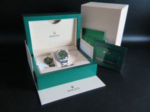 Rolex Oyster Perpetual 36 Green Dial FULL STICKERS 126000 NEW