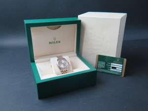 Rolex Datejust Gold/Steel Silver Diamonds 178273