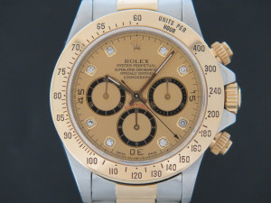 Rolex Daytona Gold/Steel Champagne Diamond Dial 16523