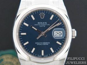 Rolex Date NEW 115200 Blue Dial