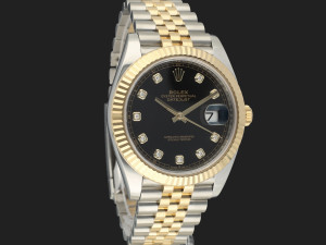 Rolex Datejust 41 Gold/Steel Black Diamond Dial 126333