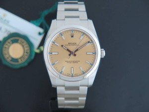 Rolex Oyster Perpetual Champagne-Colour Dial NEW 114200  