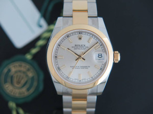 Rolex Datejust Gold/Steel Silver Dial NEW 178243