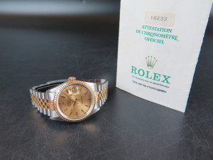 Rolex Datejust Gold/Steel Champagne Dial 16233