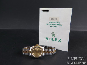 Rolex Datejust Lady Gold/Steel Champagne Dial 69173