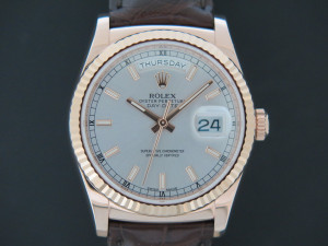 Rolex Day-Date Everose Silver Dial 118135