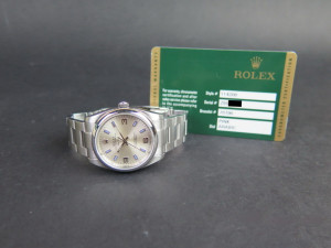 Rolex Air-King 3 6 9 Silver Dial With Purple Index 114200 