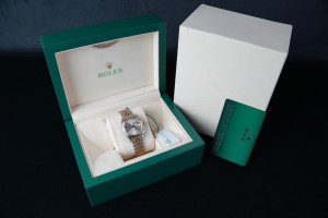 Rolex Lady-Datejust 28 Gold/Steel Silver Dial 279173