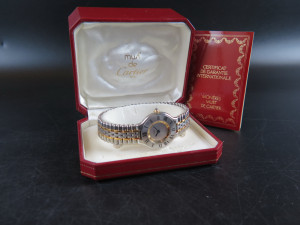 Cartier Must 21 Gold/Steel Grey Dial 1340