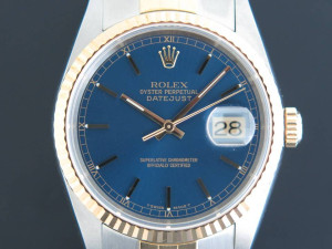 Rolex Datejust Gold/Steel 16233 Blue Dial 
