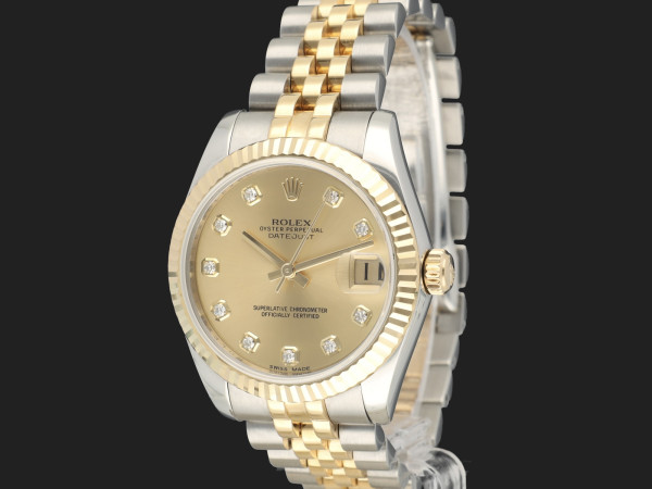 Rolex - Datejust 31 Gold/Steel Champagne Diamond Dial 178273