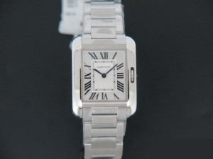 Cartier Tank Anglaise Steel Ladies Silver Dial WSTA0023 / 3704 NEW