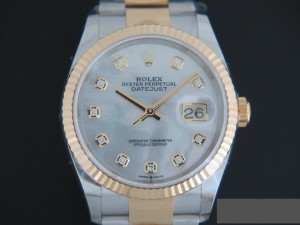 Rolex Datejust Gold/Steel MOP Diamond Dial  NEW 126233