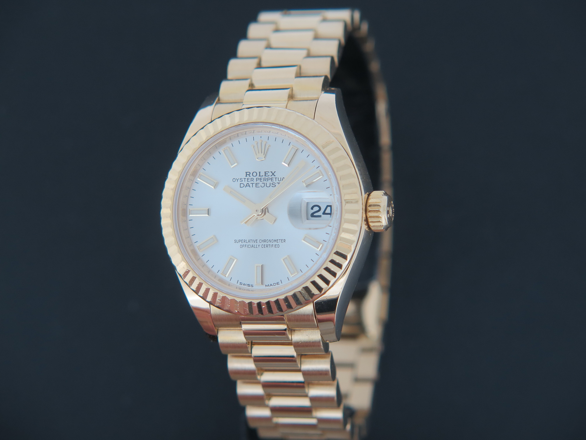 Rolex Datejust Lady 28 Yellow Gold Silver Dial 279178