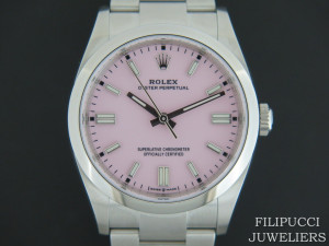 Rolex Oyster Perpetual Candy Pink Dial 126000 NEW  