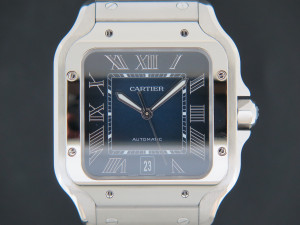 Cartier Santos Large Date Steel Blue Dial WSSA0030 / 4072