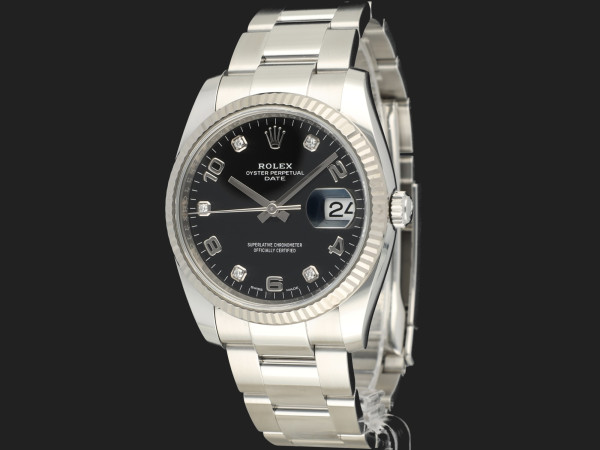 Rolex - Date Black Diamond Dial 115234