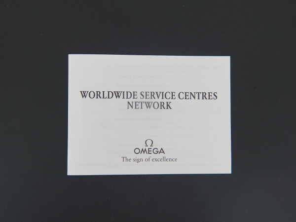 Omega - Service Centre Booklet 1989
