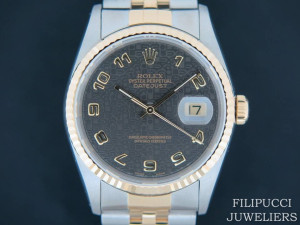 Rolex Datejust  Grey Jubilee Dial Gold/Steel 16233