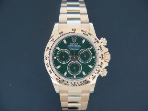 Rolex Daytona Yellow Gold Green Dial 116508 NEW