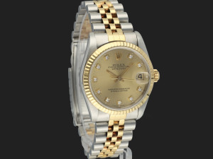 Rolex Datejust 31 Champagne Diamond Dial 68273