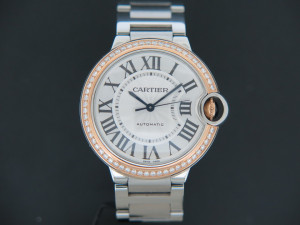 Cartier Ballon Bleu Gold/Steel Diamond Bezel 36MM WE902081 / 3754