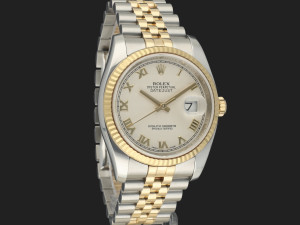 Rolex Datejust Gold/Steel Ivory Pyramid Dial 116233