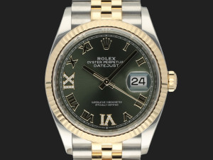 Rolex Datejust Gold/Steel Green Diamond Dial 126233