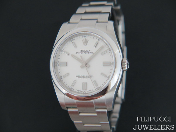 Rolex - Oyster Perpetual  White Dial NEW 116000