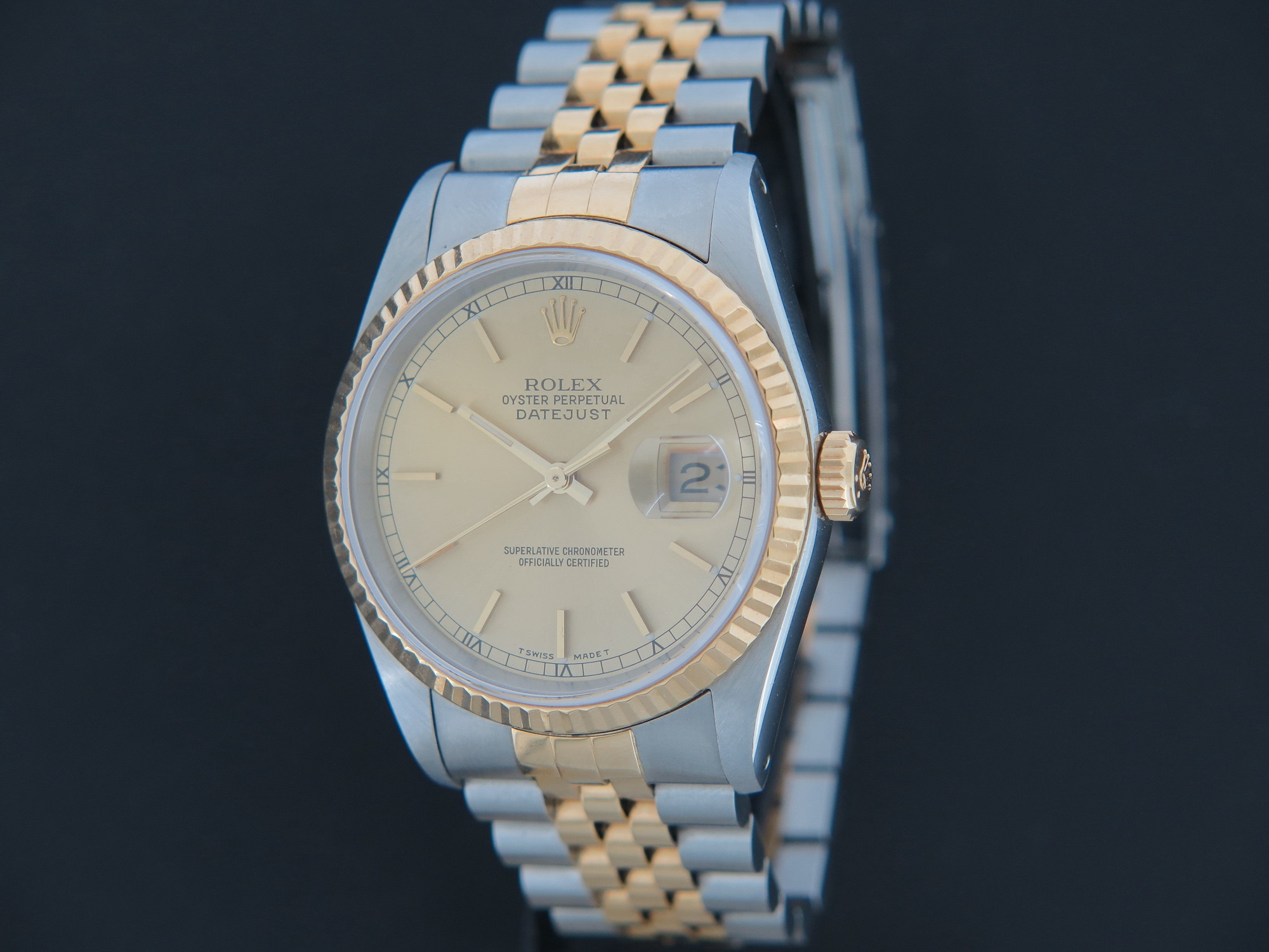 Rolex Datejust Gold/Steel Champagne Dial 16233