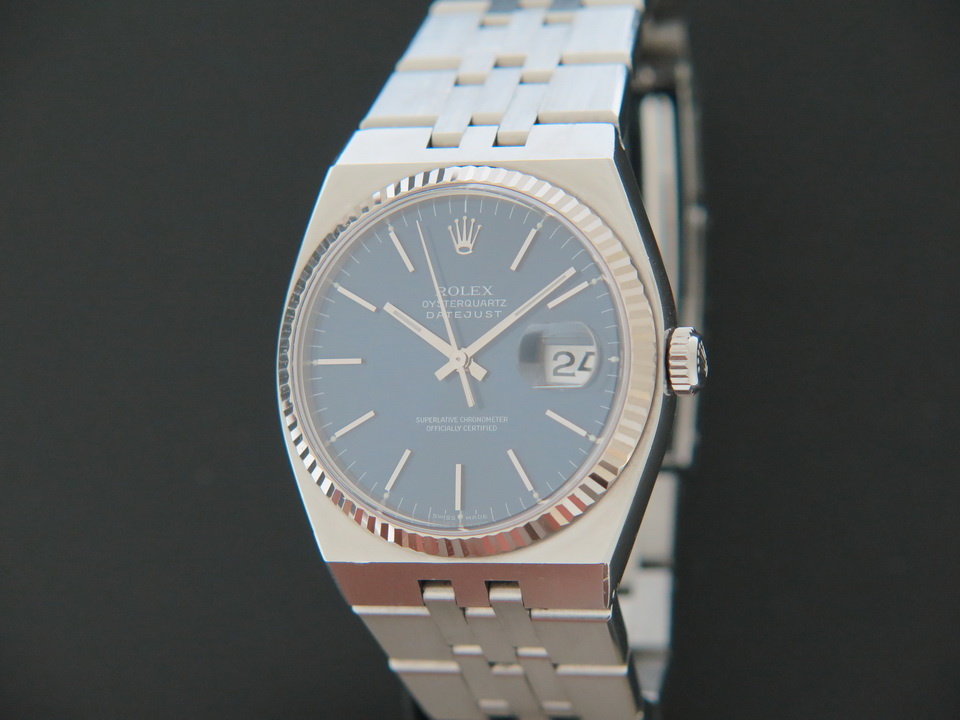 Rolex Datejust Oysterquartz Blue Dial 17014 Watches Filipucci Juweliers