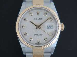 Rolex Datejust Silver Diamond Dial NEW 126233 