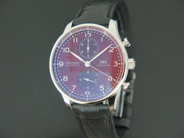 IWC - Portugieser Chronograph Burgundy Dial IW371616 NEW