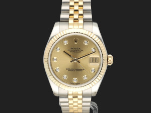 Rolex Datejust 31 Gold/Steel Champagne Diamond Dial 178273