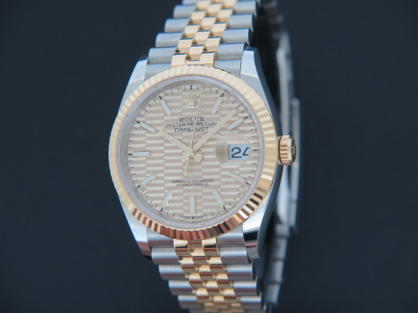Rolex - Datejust Gold/Steel Golden Fluted Dial 126233