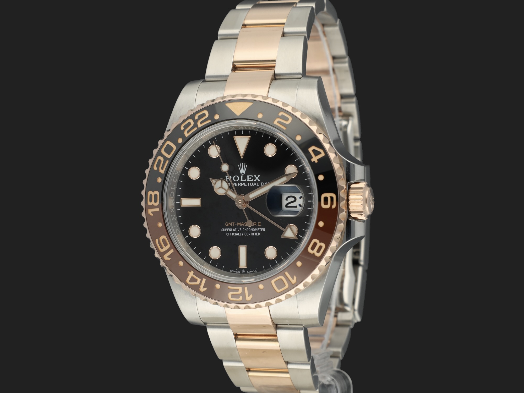Rolex GMT Master II Everose Steel 126711CHNR Rootbeer Uhren Filipucci Juwelers