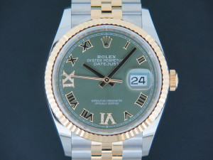 Rolex Datejust Gold/Steel Green Diamond Dial 126233 NEW