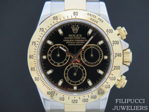 Rolex Daytona Gold / Steel  Black Dial 116523 