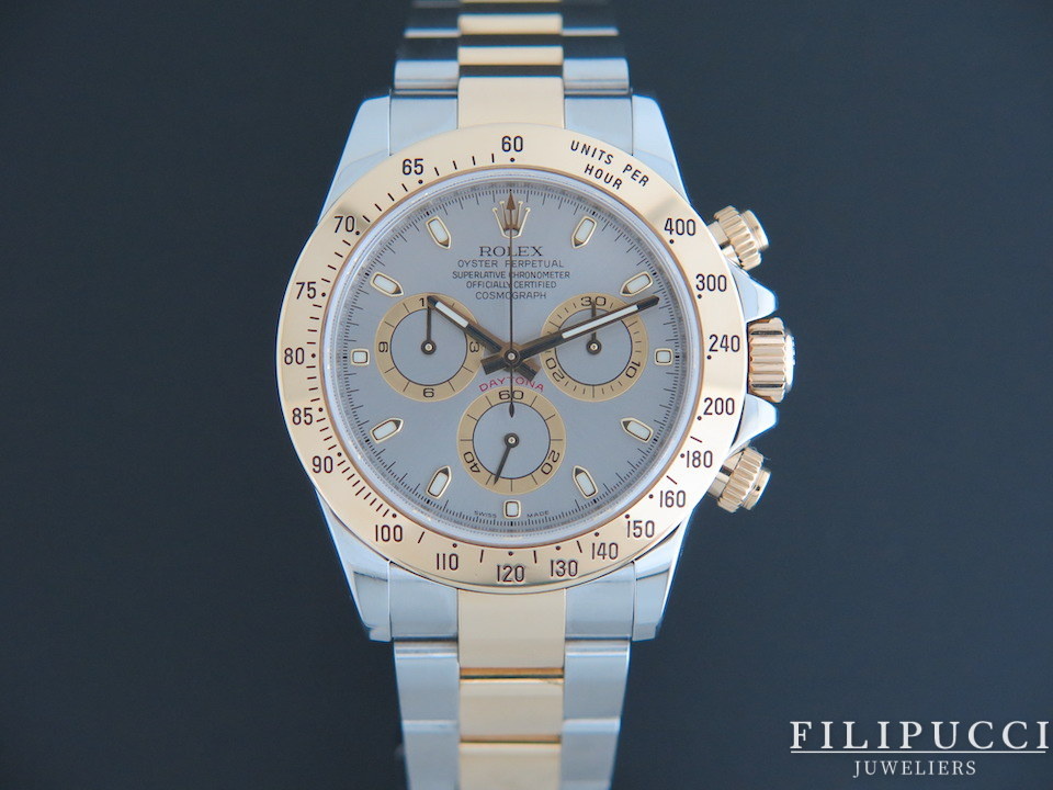 Rolex daytona two tone grey dial deals