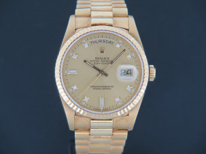Rolex Day-Date Yellow Gold Champagne Diamond Dial 18238