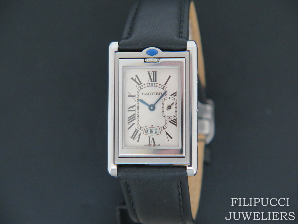 Cartier Tank Basculante Silver Dial Uhren Filipucci Juwelers
