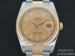 Rolex Datejust Gold/Steel Champagne Dial 116233