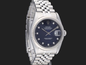 Rolex Datejust Blue Vignette Diamond Dial 16234