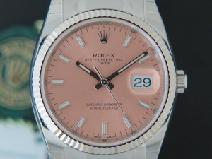 Rolex Date Pink Dial NEW 115234