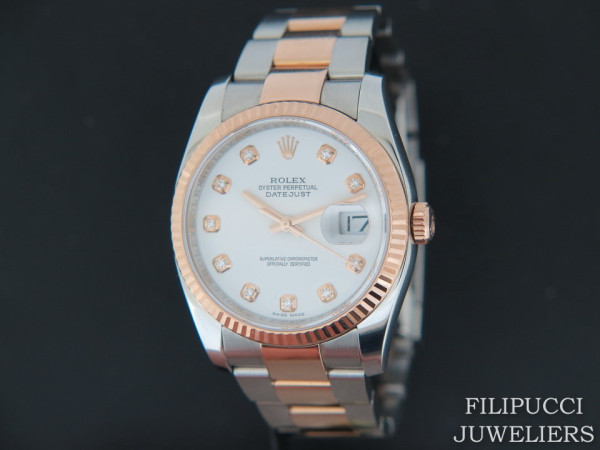 Rolex - Datejust Everosegold/Steel White Diamond Dial 116231